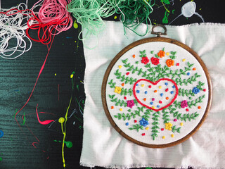 love heart flower mind spiritual craft healing mental embroidery mandala handmade leisure hobby sewing illustration design art pattern frame floral template
