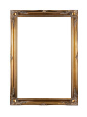 Vintage Bilderrahmen in Gold auf Wei&szlig;em Hintergrund