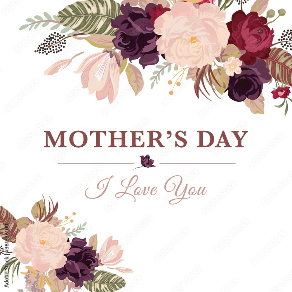 Wall mural mother's day design