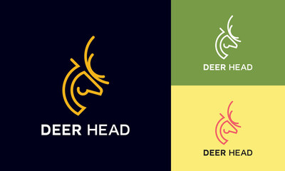 Unique Minimal deer head logo design.