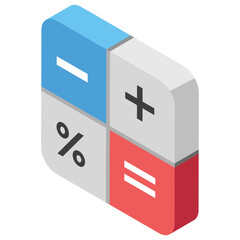 
Calculations isometric icon design 
