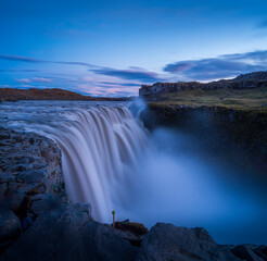 Dettifoss Waterfall at Sunset, Iceland.
