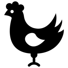 
Hen, solid vector icon

