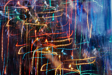 garland on the Christmas tree close-up