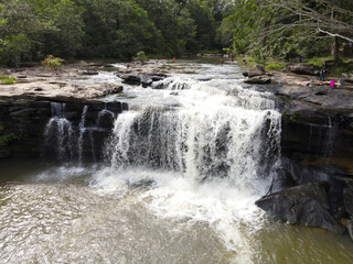 waterfall in the national park, Huai Wang Yai Waterfall in Asia, Thailand, Sisaket,