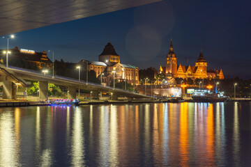Left bank of the Oder river in Szczecin