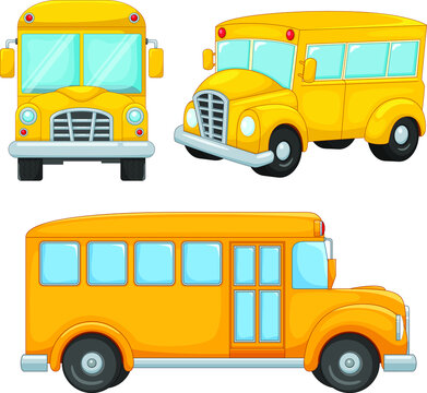 Illustration of cartoon school bus