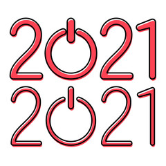 Set of 2021 icon. New year symbol. Start sign