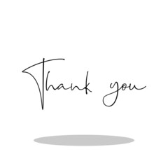 Thank you lettering icon in trendy flat style. Thank you symbol for your web site design, logo, app, UI Vector EPS 10. 