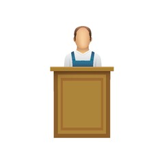 court witness at a podium