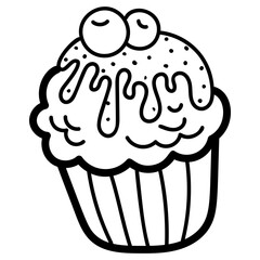 Cupcake Vector Drawing 