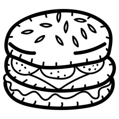 Hand Drawn Hamburger 