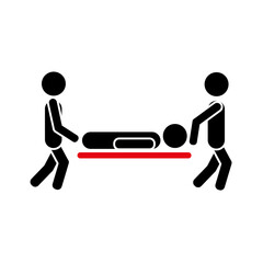 stretcher with wheels icon. vector