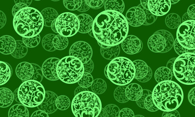 Dark green vector template with square. Illustration in balinese pattern with grapevines in square. Design for your business.