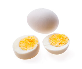 boiled eggs isolated on white background cutout