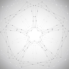 Geometric pattern with connected lines and dots. Vector illustration