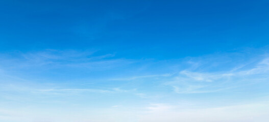 panorama blue sky with soft cloudy in nature landscape background