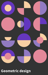 Trendy bauhaus pattern. Bauhaus poster. Vector geometric abstract circle shapes