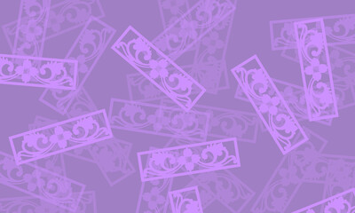 Light purple vector template with flower. Illustration balinese style with abstract flower pattern in rectangle shape. Design business