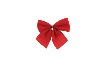 Red four-pointed bow, on a white background