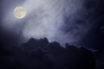 Naklejka na ściany i meble Overcast full moon night