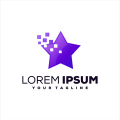 star tech gradient logo design