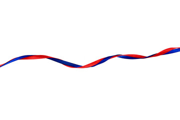 red and blue ribbon intertwined