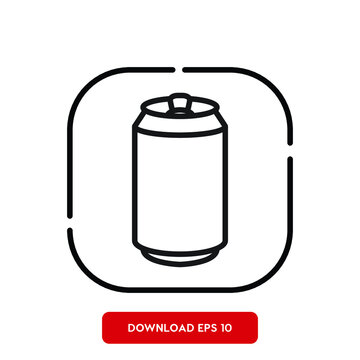 Drink symbol, soda can outline vector icon. Modern, simple flat vector illustration for web site or mobile app
