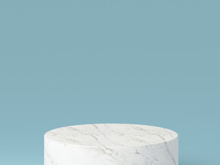 podiums for showing product with blue background.3d rendering
