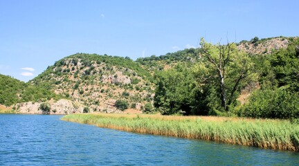 Fototapeta na wymiar the Zrmanja river, boating inland, Croatia