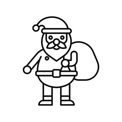 sacks, in santa hands related, to merry christmas vectors, in lineal style,