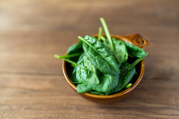 Fresh baby spinach leaves