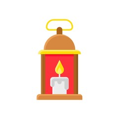 santa, lanterns, and candles vectors, in flat style,