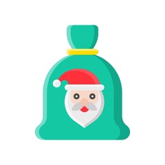 Christmas, sackes and Santa, faces on sackes vectors, in flat style,