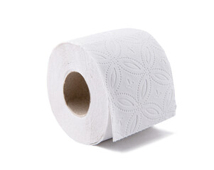 Simple toilet paper on white background