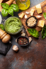 Homemade pesto sauce