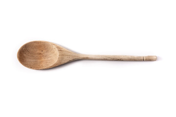 Wooden spoon isolated on white background