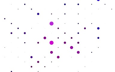 Light Purple vector backdrop with dots. Blurred decorative design in abstract style with bubbles. Pattern for ads, leaflets.