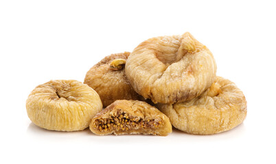 dried figs fruit isolated on white background