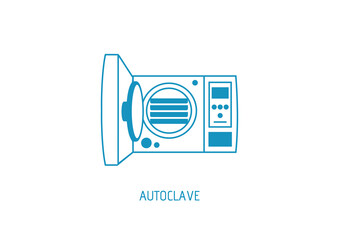 Autoclave - vector icons set on white background.