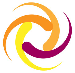 abstract colorful circular clip art, logo, symbol mandala motif