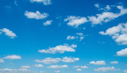 White clouds in blue sky.