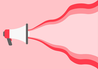 Red Megaphone Vector Icon. Shout Loudspeaker Symbol