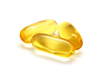 Fish oil isolated on white