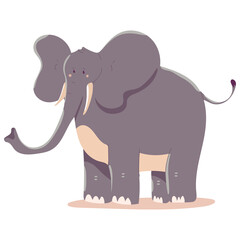 Elephant vector cartoon illustration isolated on a white background.