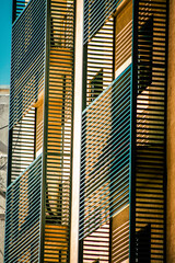 View of the facade of a modern building in the streets of Tel Aviv in Israel