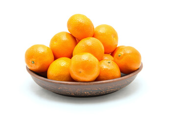 tangerine or mandarin fruit isolated on white background