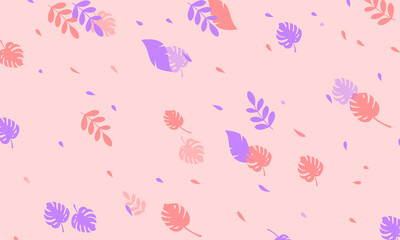 Fototapeta na wymiar Light purple, Red vector elegant wallpaper with leaves. Creative illustration in blurred style with leaves. Doodle design for your web site.