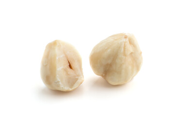 Hazelnuts isolated on the white background