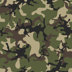 Fototapeta premium Army vector classic camouflage pattern on textiles. Black spots.